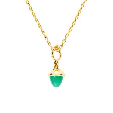 Halsschmuck, Gelbgold, Tamara Comolli MIKADO Flamenco Anhänger Chrysoprase