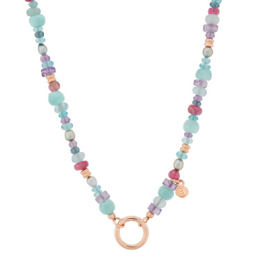 Halsschmuck, Roségold, Bron Edelstein Halskette