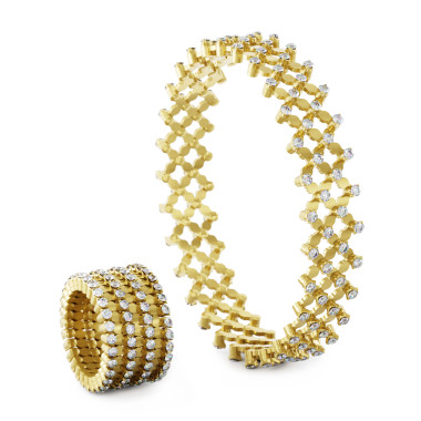         Gelbgold, Ringe, Serafino Consoli Serafino Multi-Size Ring und Armreif