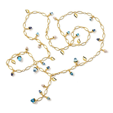         Gelbgold, Halsschmuck, Tamara Comolli MIKADO Halskette 'Sky' mit Diamant-Pavé