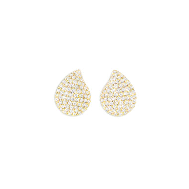         Gelbgold, Ohrringe, Tamara Comolli SIGNATURE Large Ohrstecker mit Diamant Pavé