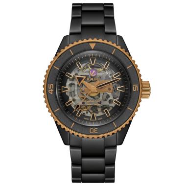 Herrenuhr, Automatik, Rado Captain Cook High-Tech Ceramic Skeleton
