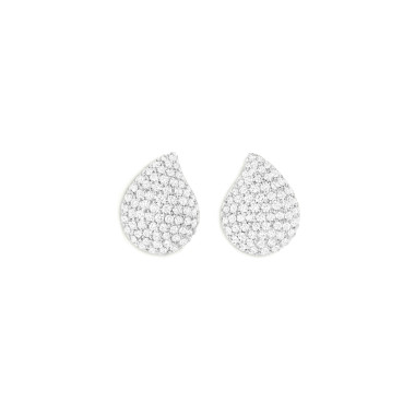         Weißgold, Ohrringe, Tamara Comolli SIGNATURE Large Ohrstecker mit Diamant Pavé