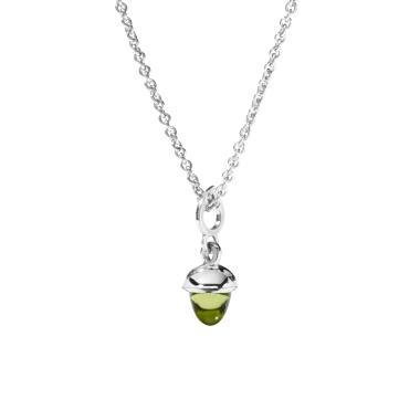 Halsschmuck, Weißgold, Tamara Comolli MiniMIKADO Anhänger mit Peridot
