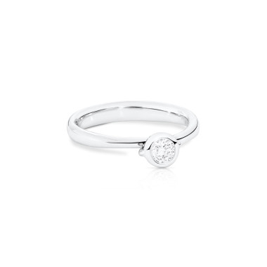         Weißgold, Ringe, Tamara Comolli BOUTON Solitaire Ring mit Diamant