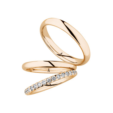 Ringe, Roségold, Christian Bauer Trauring-Set