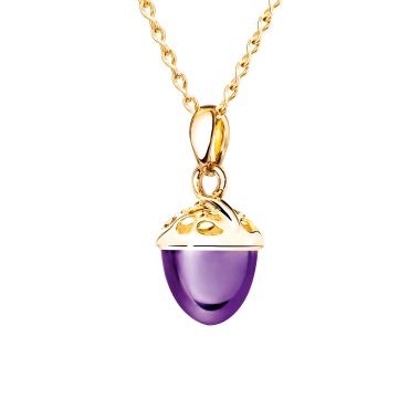 Halsschmuck, Gelbgold, Tamara Comolli MIKADO Anhänger Bouquet XL Fairy Amethyst