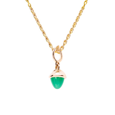         Roségold, Halsschmuck, Tamara Comolli MIKADO Flamenco Anhänger mit Chrysoprase