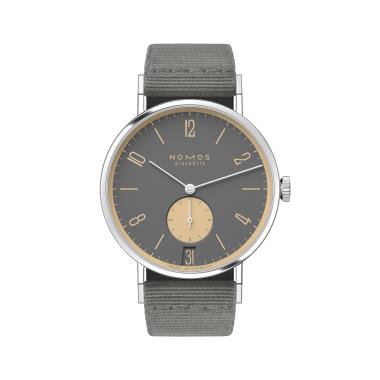 Unisex, Handaufzug, NOMOS Glashütte Tangente 38 Datum Haifischgrau 