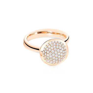         Roségold, Ringe, Tamara Comolli BOUTON Ring Large mit Diamant-Pavé