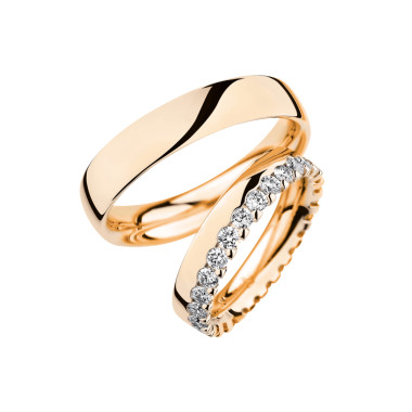 Ringe, Roségold, Christian Bauer Trauring-Set