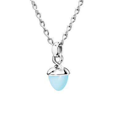Halsschmuck, Weißgold, Tamara Comolli MIKADO Bouquet Anhänger Aqua Chalcedon