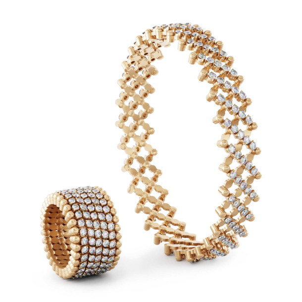         Roségold, Ringe, Serafino Consoli Serafino Multi-Size Ring und Armreif