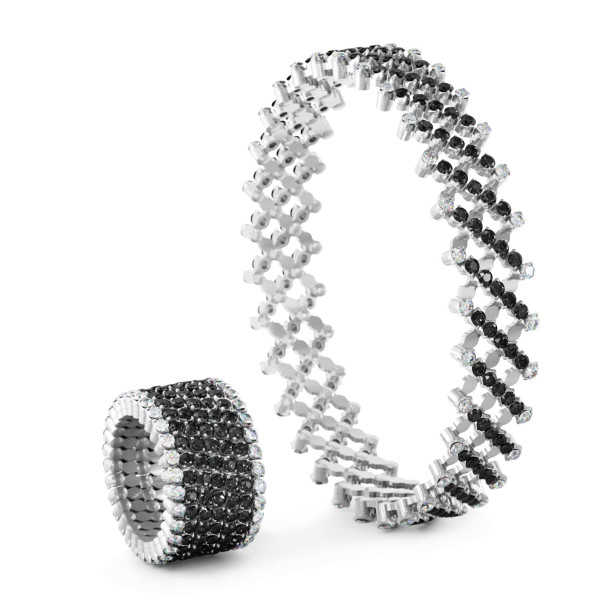         Weißgold, Ringe, Serafino Consoli Serafino Multi-Size Ring und Armreif