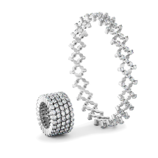         Weißgold, Ringe, Serafino Consoli Serafino Multi-Size Ring und Armreif