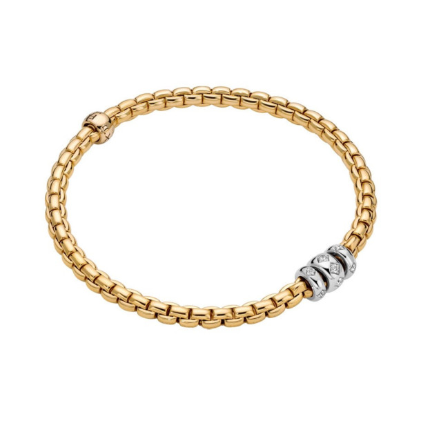         Gelbgold, Armschmuck, FOPE Eka Flex'it Armband mit Diamantpavé