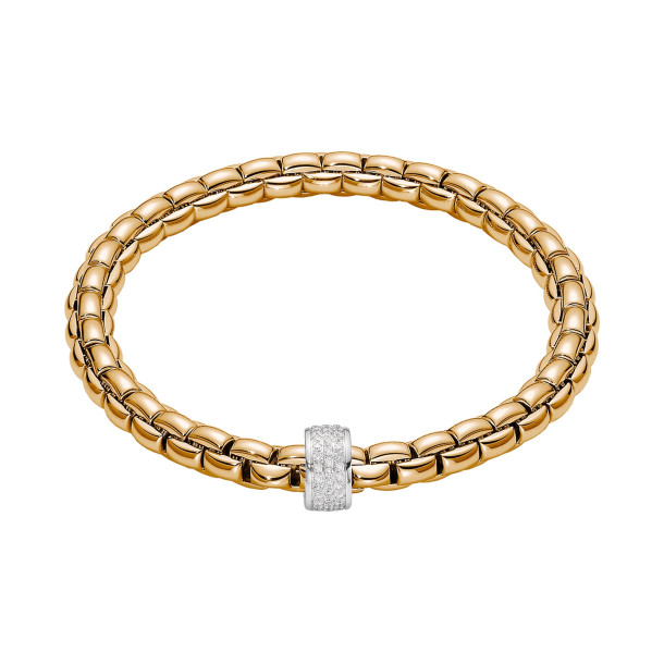         Gelbgold, Armschmuck, FOPE Eka Flex'it Armband mit Diamantpavé