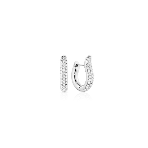         Weißgold, Ohrringe, Tamara Comolli SIGNATURE Hoop Ohrringe Small