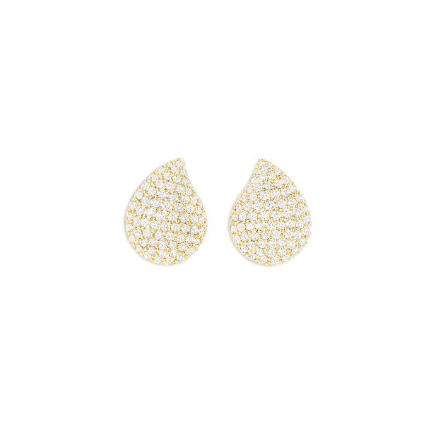         Gelbgold, Ohrringe, Tamara Comolli SIGNATURE Large Ohrstecker mit Diamant Pavé