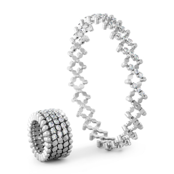         Weißgold, Ringe, Serafino Consoli Serafino Multi-Size Ring und Armreif